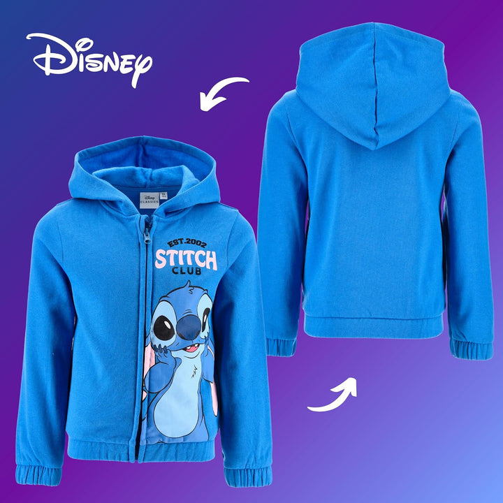 Disney Stitch Mädchen Kapuzenpullover, Pullover mit Reissverschluss, Geschenk für Mädchen, Grössen 3