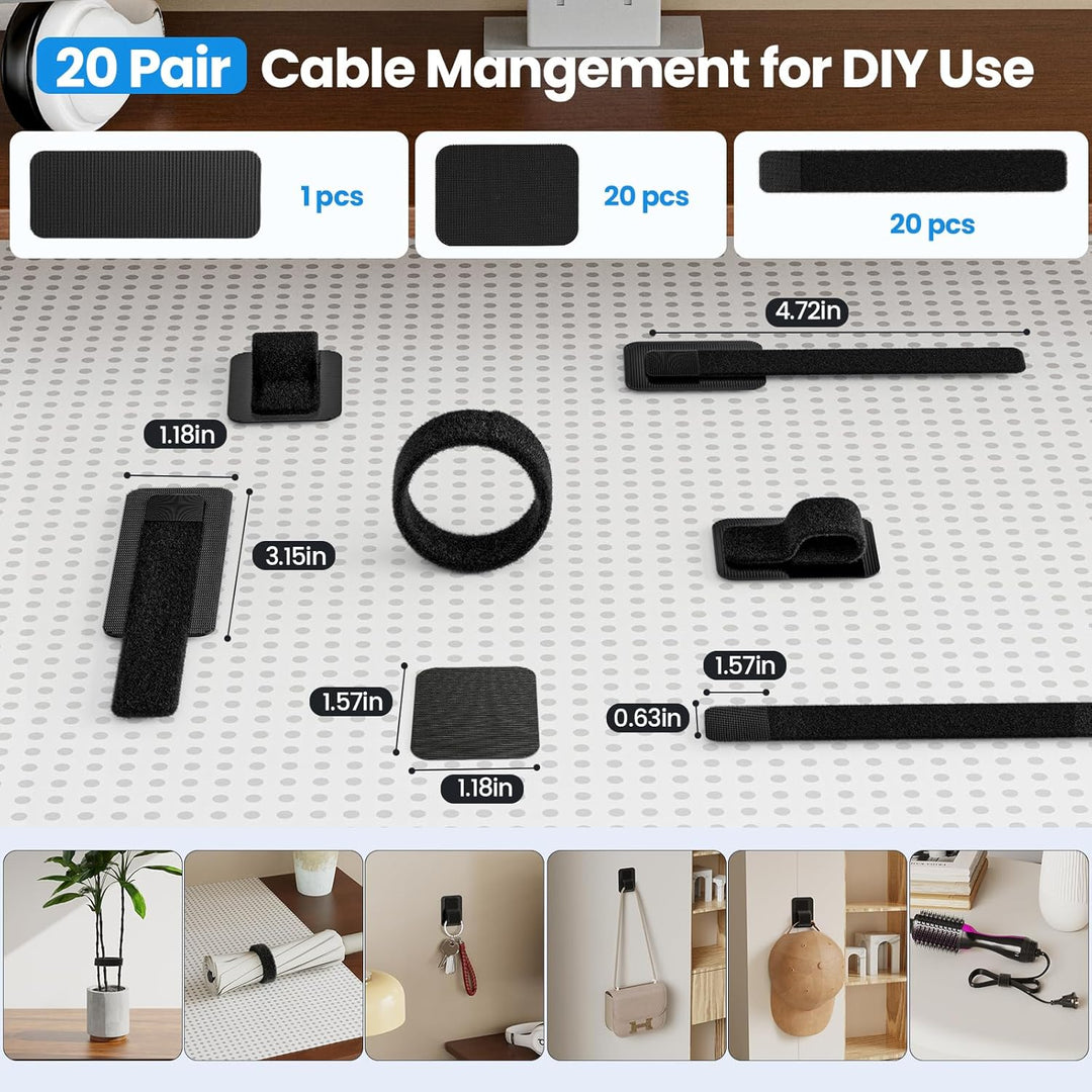 Kabelmanagement unter dem Schreibtisch, 【Haltert 15 Kabel】【Ultra-Haftung】 Kabelhalter Selbstklebend,