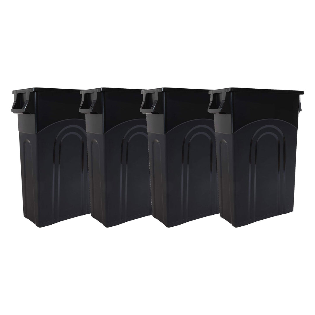 United Lösungen ti0032 highboy Sammelbehälter in schwarz, schwarz, 4er-Packung 4er-Packung Schwarz,
