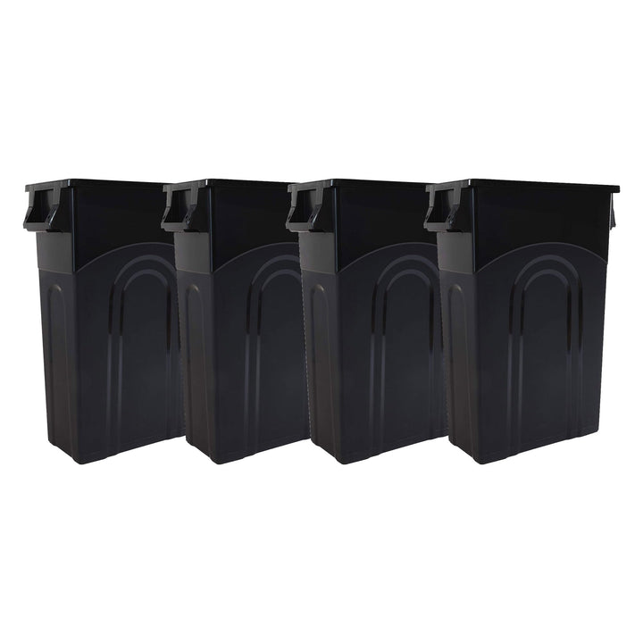 United Lösungen ti0032 highboy Sammelbehälter in schwarz, schwarz, 4er-Packung 4er-Packung Schwarz,