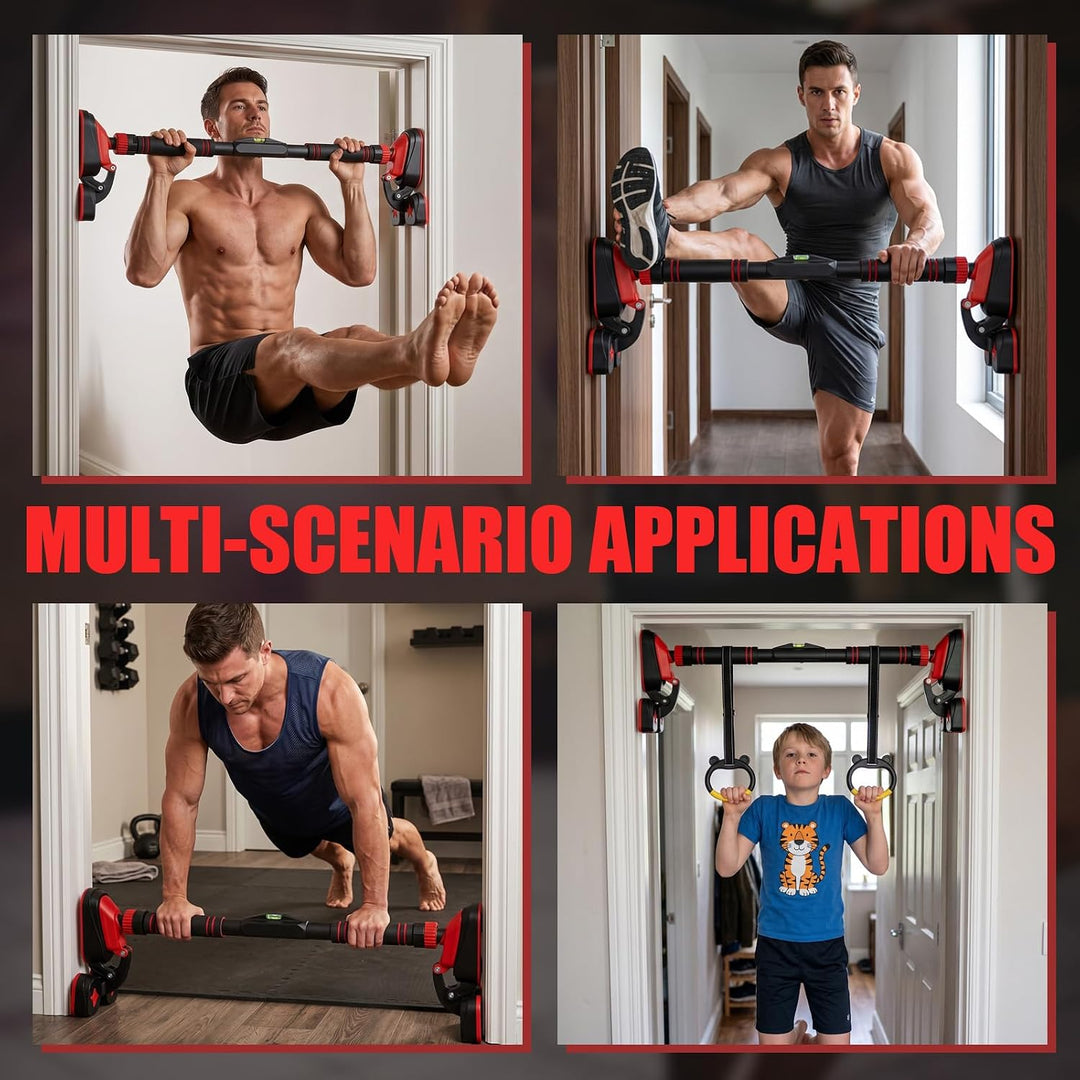Klimmzugstange,Pull Up Bar,73-100 cm Ausziehbar,Maximale Tragkraft 400 kg | mit Zugring und Wasserwa