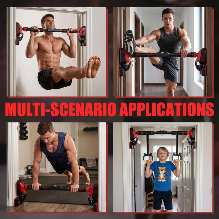 Klimmzugstange,Pull Up Bar,73-100 cm Ausziehbar,Maximale Tragkraft 400 kg | mit Zugring und Wasserwa