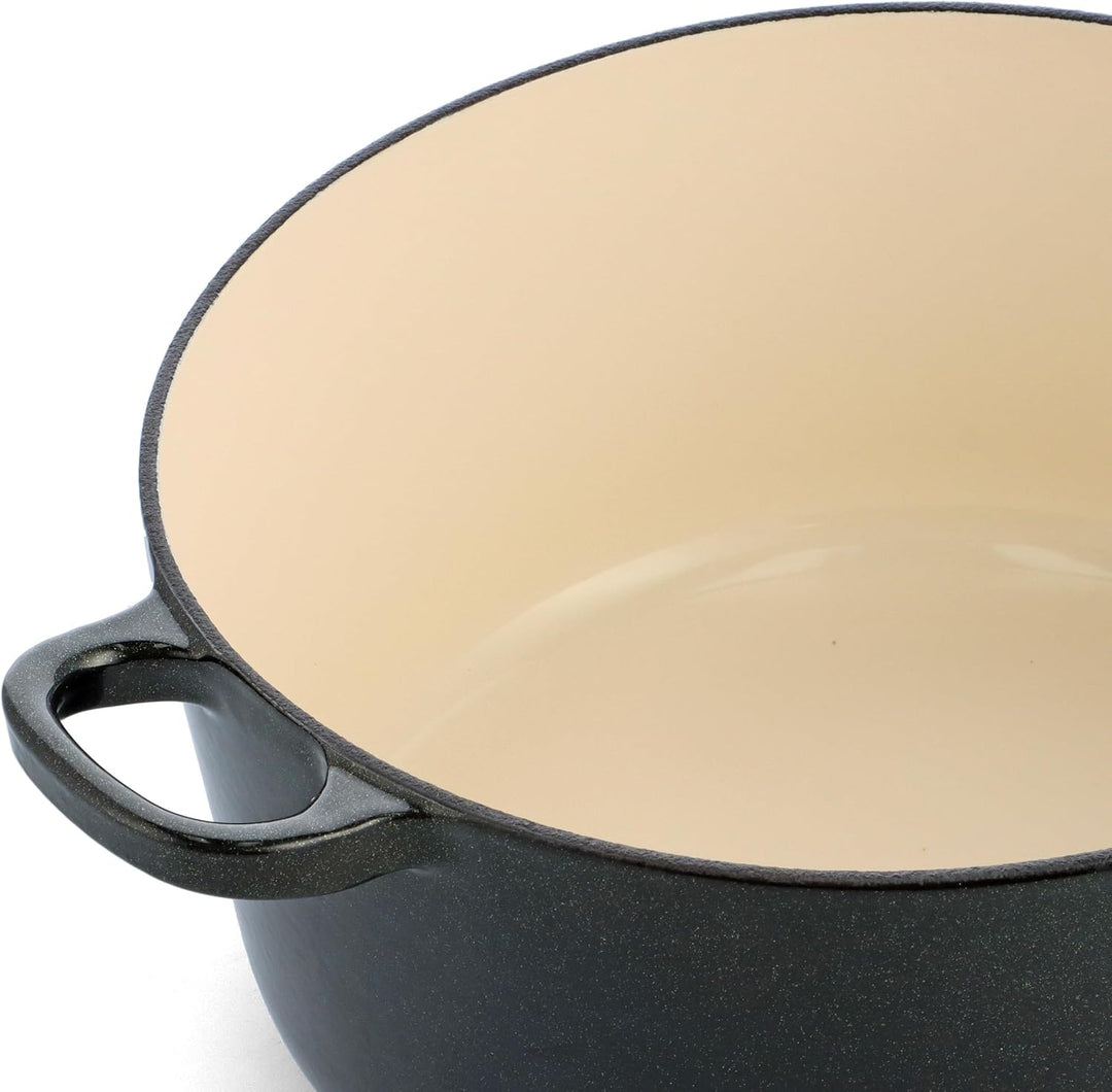 BK Cookware Bourgogne Deutsches Emaille-Gusseisen, 28cm/6,7Liter Schmortopf Auflaufform mit Deckel,D