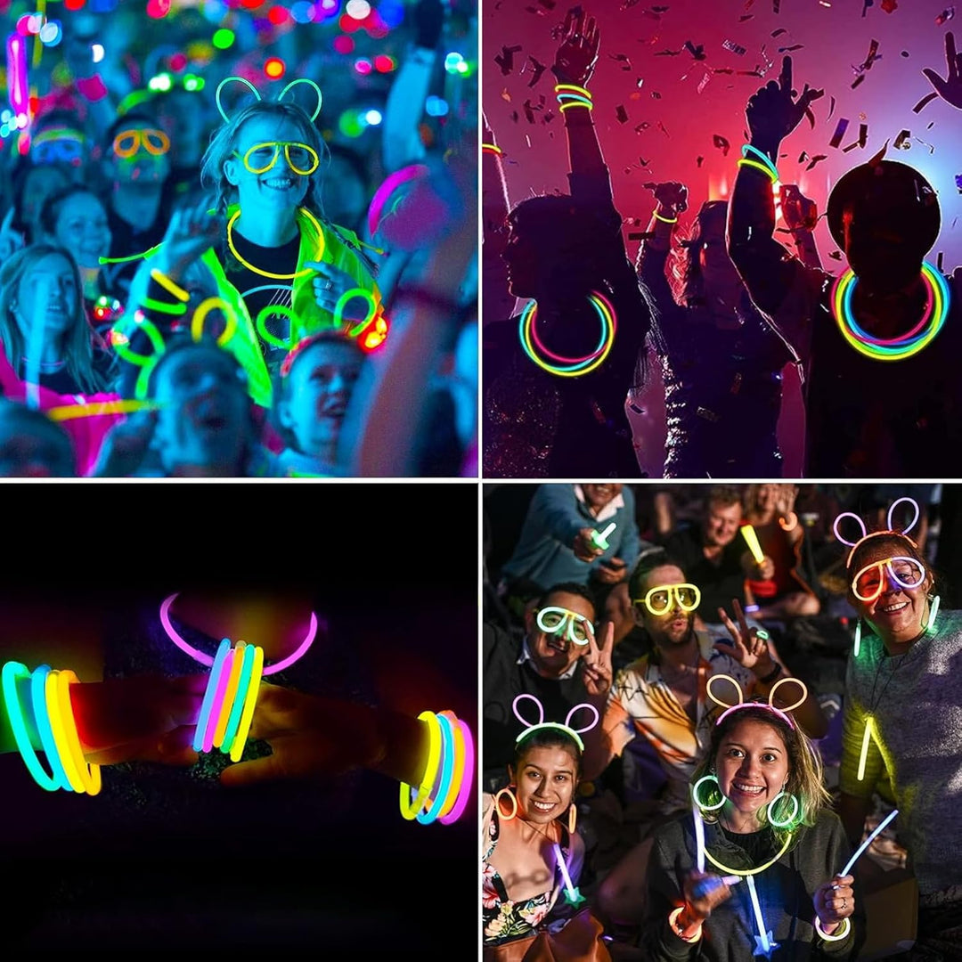 AQXONG 317 PCS Knicklichter Party Set, Fluoreszenz Leuchtendes Armband, Glow Sticks mit Verbinder, N