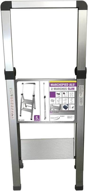 Extraschlanker 2-stufiger Tritthocker aus Aluminium 2 marches 1,06 m, 2 marches 1,06 m