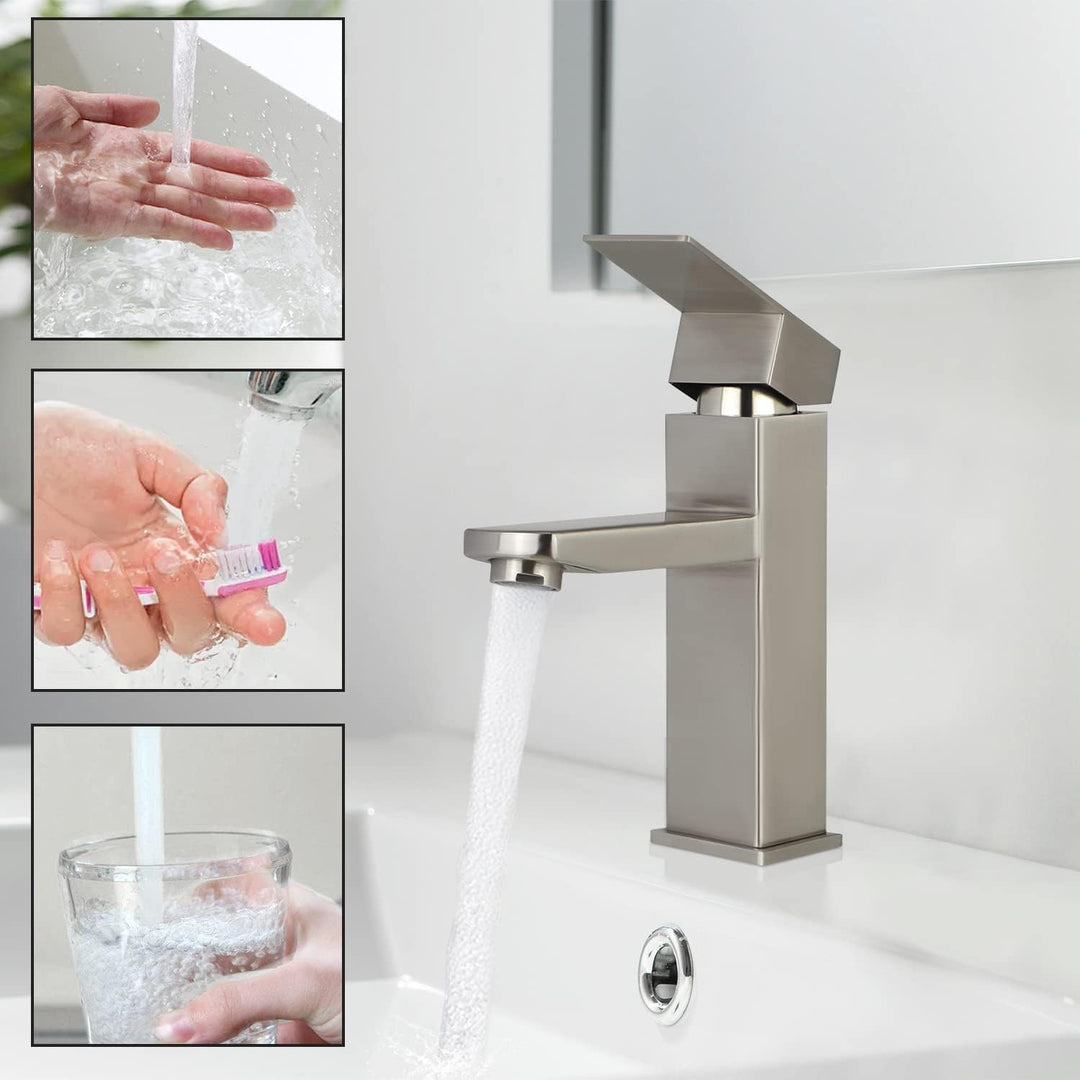 Wasserhahn Bad Waschtischarmatur Waschbecken - Armatur Hochdruck Warm und Kaltwasserhahn Edelstahl M