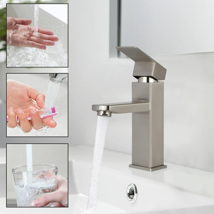 Wasserhahn Bad Waschtischarmatur Waschbecken - Armatur Hochdruck Warm und Kaltwasserhahn Edelstahl M