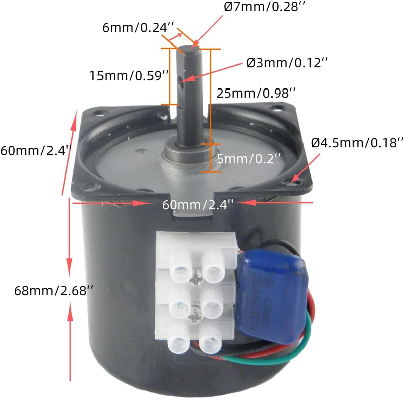 CHANCS Permanentmagnet-Synchrongetriebemotor 68KTYZ 220V 1.2RPM CW/CCW Drehmoment 100Kgf.cm Getriebe