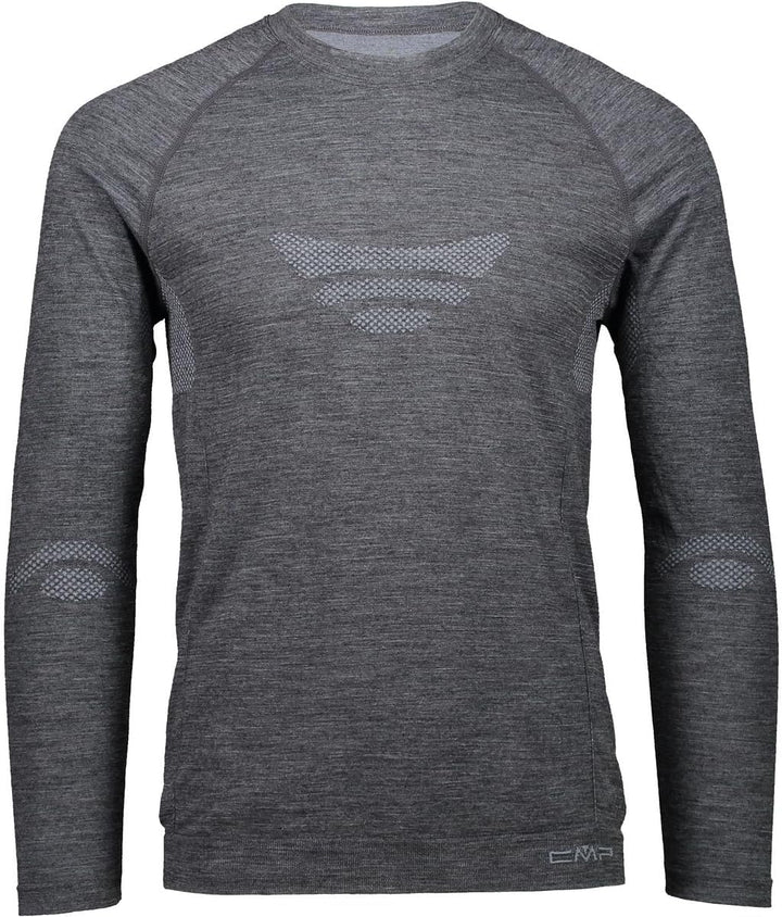 CMP Herren Nahtloses Herren-t-Shirt T-Shirts, Schwarze Mel.