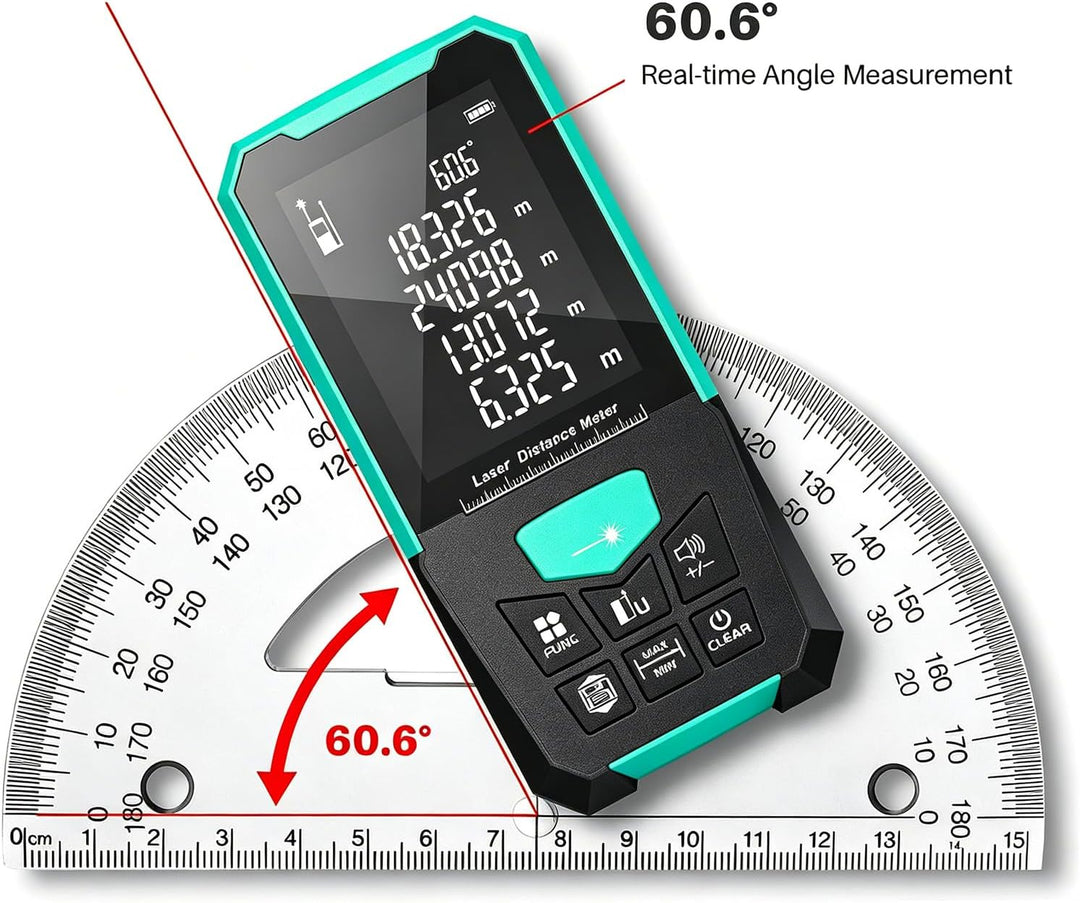 200 M Laser-Entfernungsmesser, 0,05–200 M (656 Ft) Laser-Entfernungsmesser 2,4-Zoll-Display Mehrfach