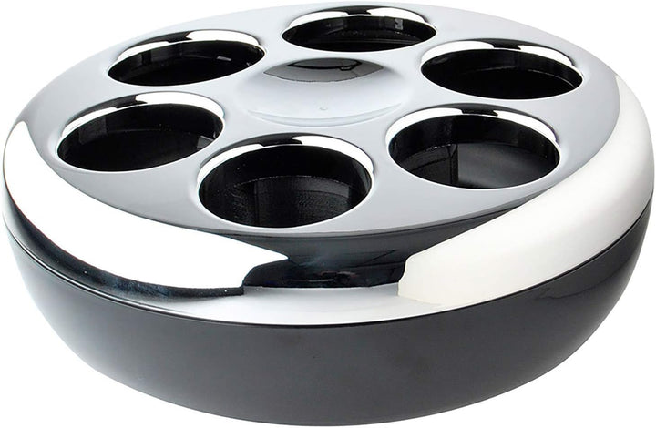 Helios Pure Flaschenkühler, Kunststoff, Schwarz/Chrom, für 6 Flaschen für 6 Flaschen Schwarz/Chrom,