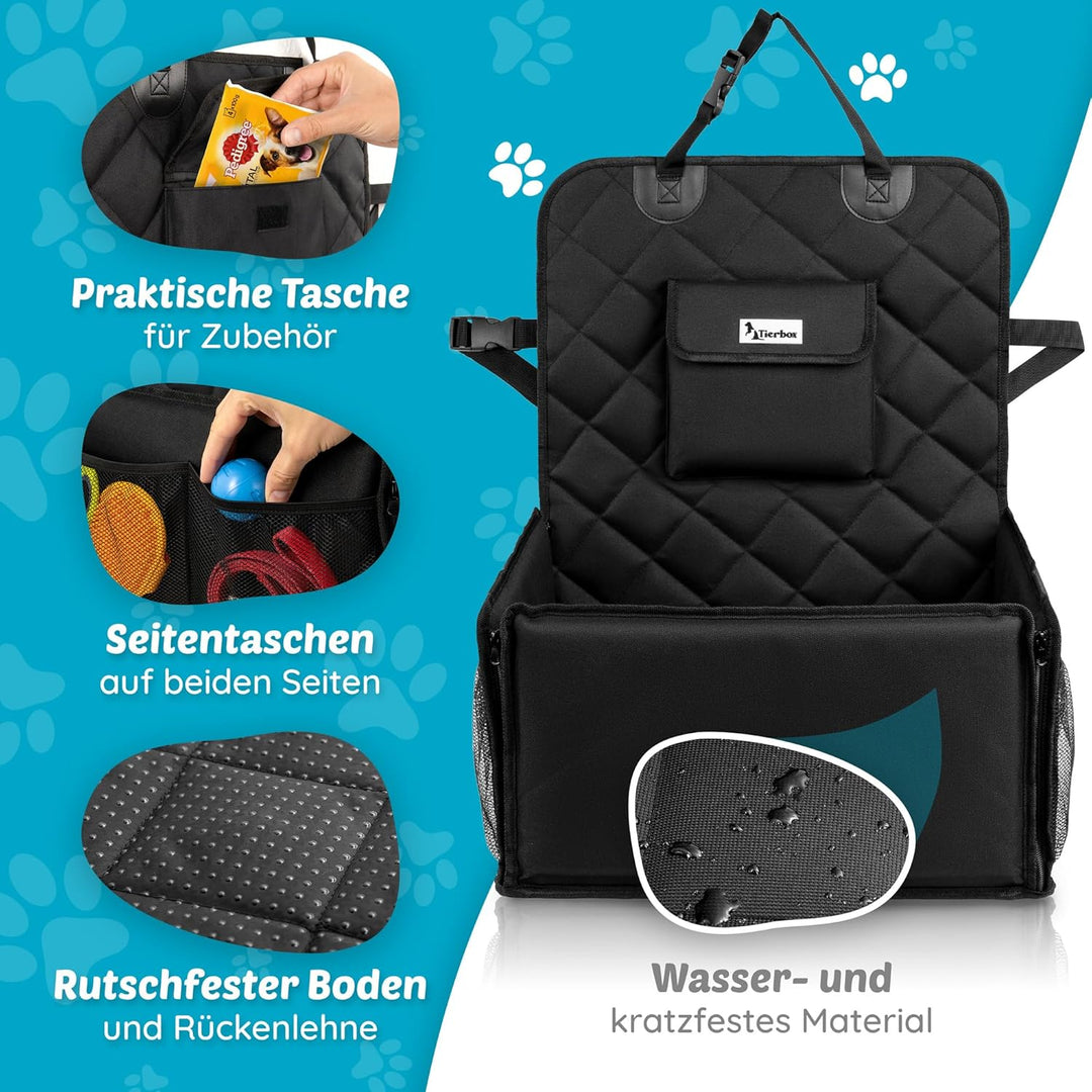 Autositz Hund mit Kotbeutelspender - Hundesitz Auto für kleine Hunde - Hunde Autositz Rückbank | Jet