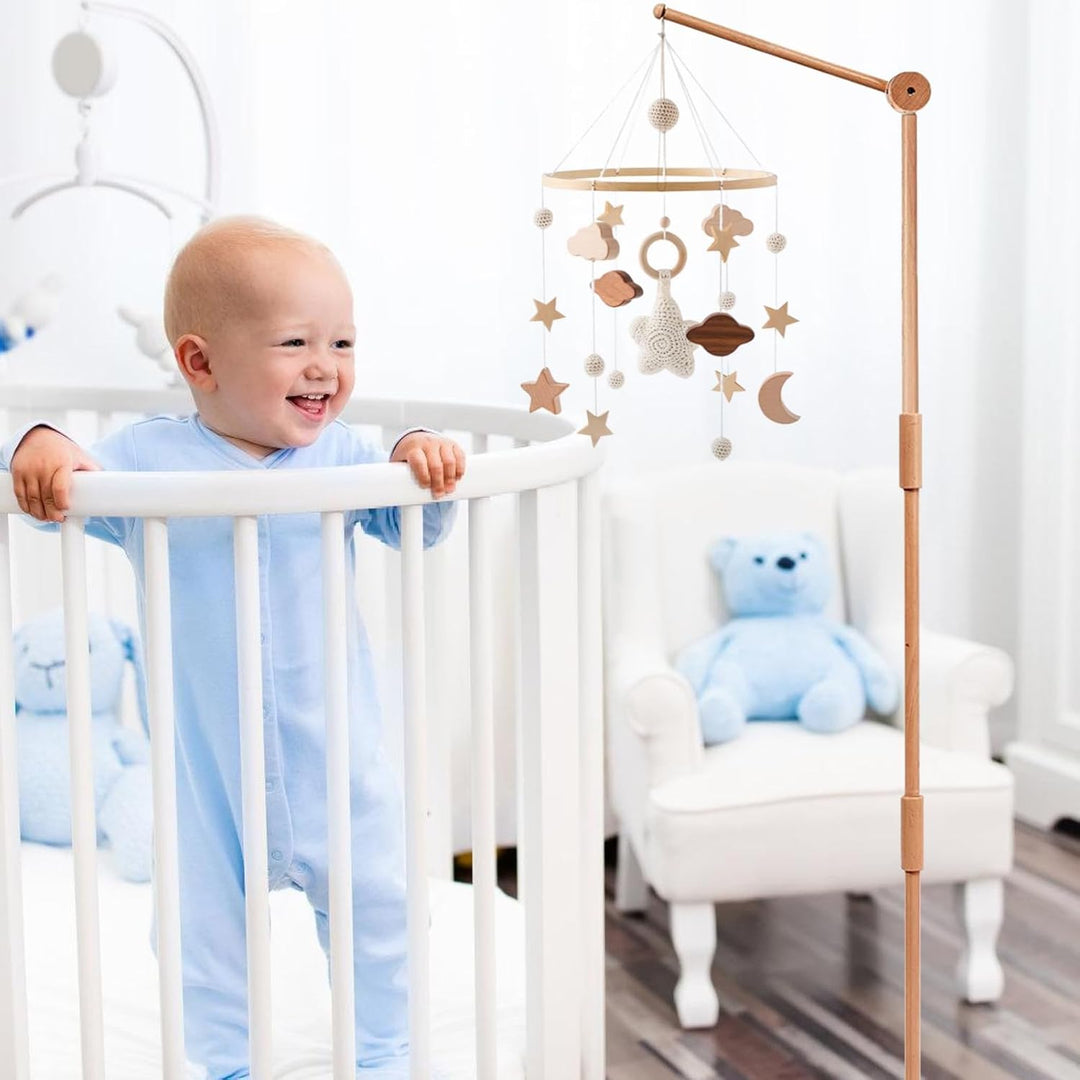 Mobile Halterung Holz, 1.6 M Minimalistisches Design Babybett Mobile Halterung, Stabile Struktur Hol