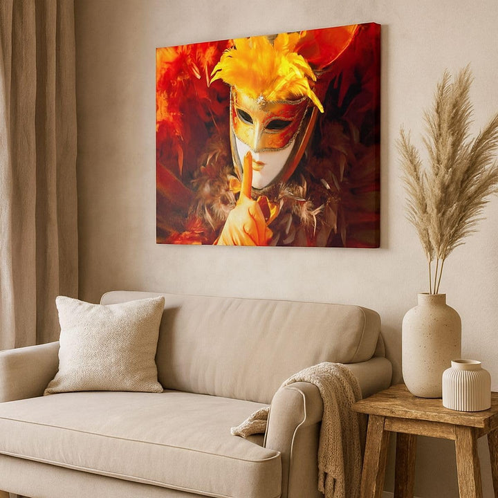 Bilder auf Leinwand 100x70cm Leinwandbild Venezianische Maske bunt Karneval Gross Wanddeko Bild Schl