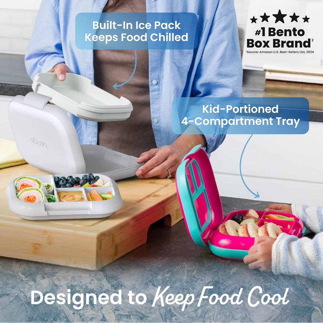 Bentgo® Kids Chill Lunchbox – auslaufsichere Bento Box mit abnehmbarem Eisbeutel & 4 Fächern für Mah