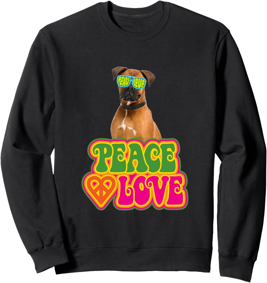 Peace Heart Love Dog Boxer Sweatshirt