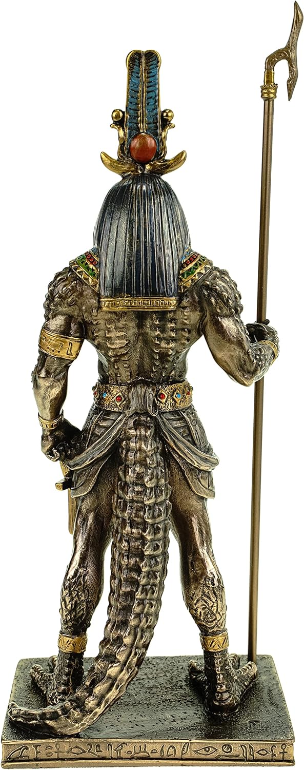 Veronese Figur Sobek ägyptischer Gott des Nils 29 cm Ägypten Pharao bronziert