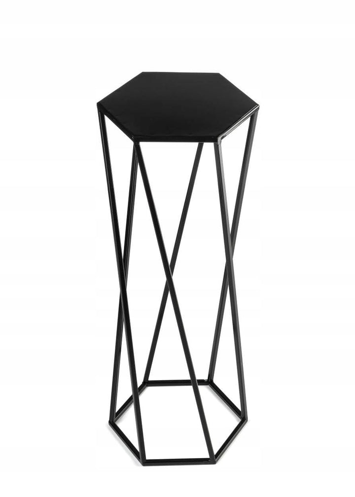Schwarz Blumenständer Metall 70 cm Hoch - Solider Blumenhocker in Sechseckiger Form - Pflanzenstände