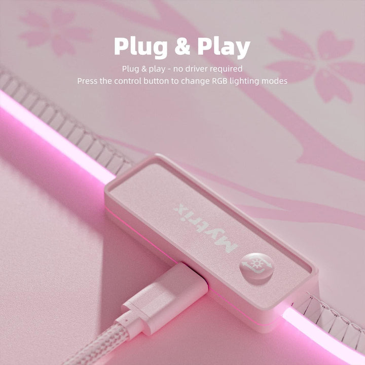 Mytrix RGB Gaming Mauspad Rosa Sakura Pink, Pink