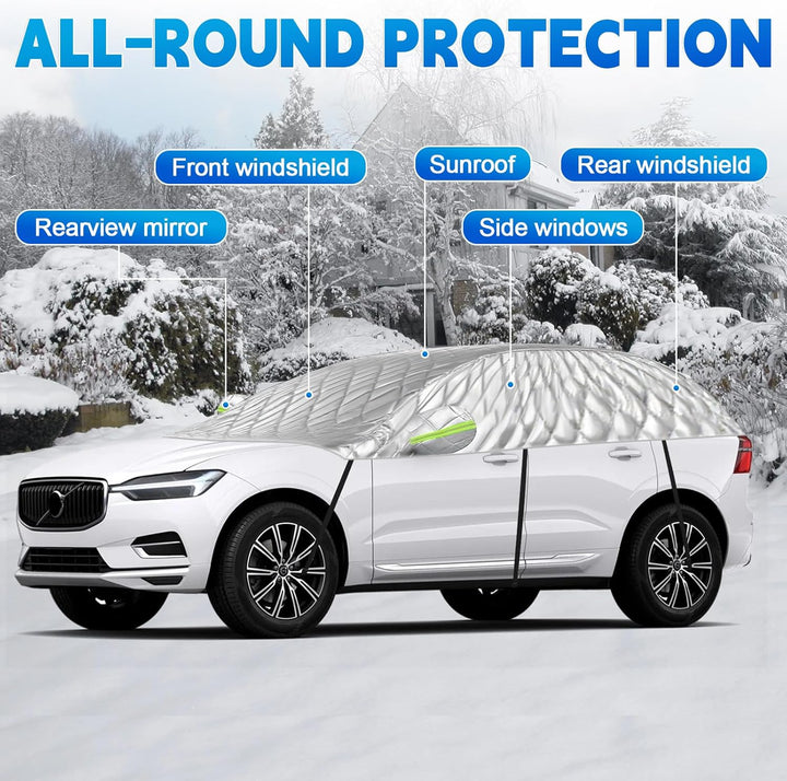 Halbgarage für Volvo XC60 2009-2025, Halbe Autoabdeckung Winter Sommer, Abdeckplane Auto Wasserdicht