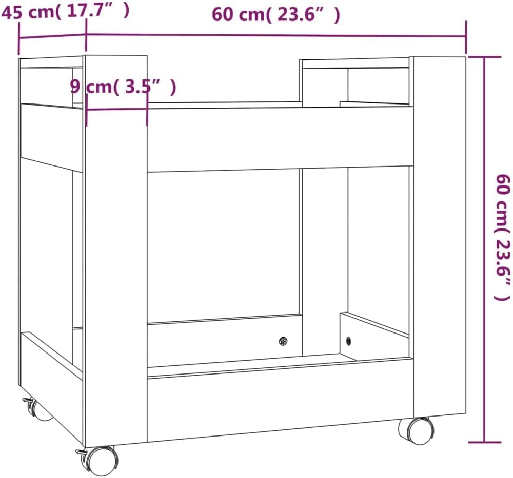 vidaXL Bürowagen, Rollcontainer mit viel Stauraum, Rollschrank für Wohnzimmer Büro Schlafzimmer, Bür