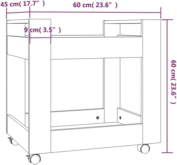 vidaXL Bürowagen, Rollcontainer mit viel Stauraum, Rollschrank für Wohnzimmer Büro Schlafzimmer, Bür