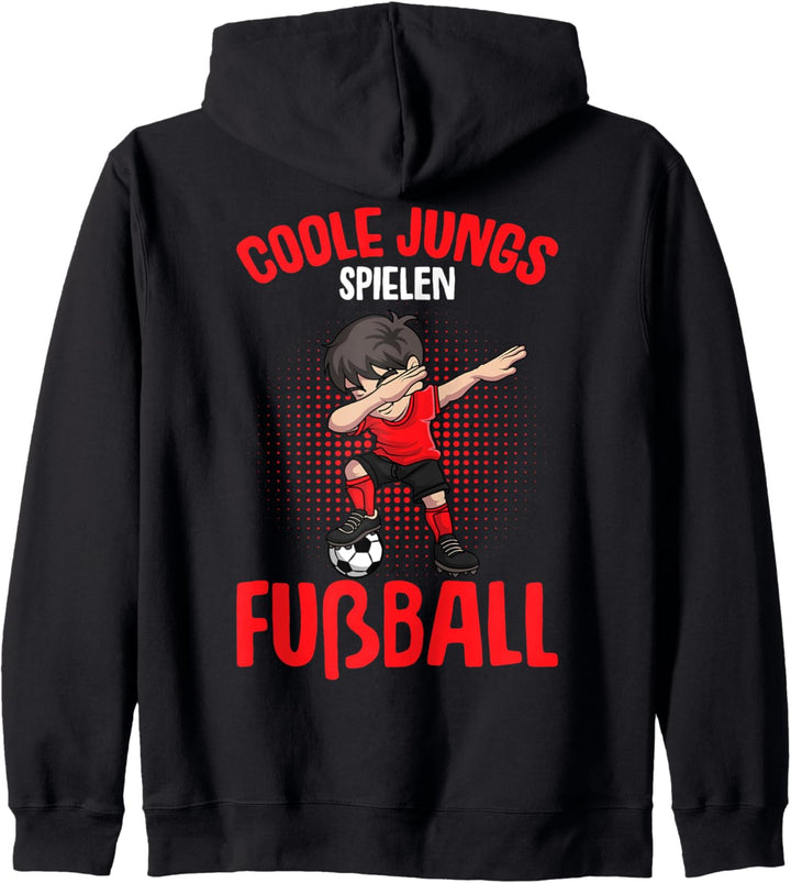 Coole Jungs spielen Fussball Fussballer Jungen Kinder Kapuzenjacke