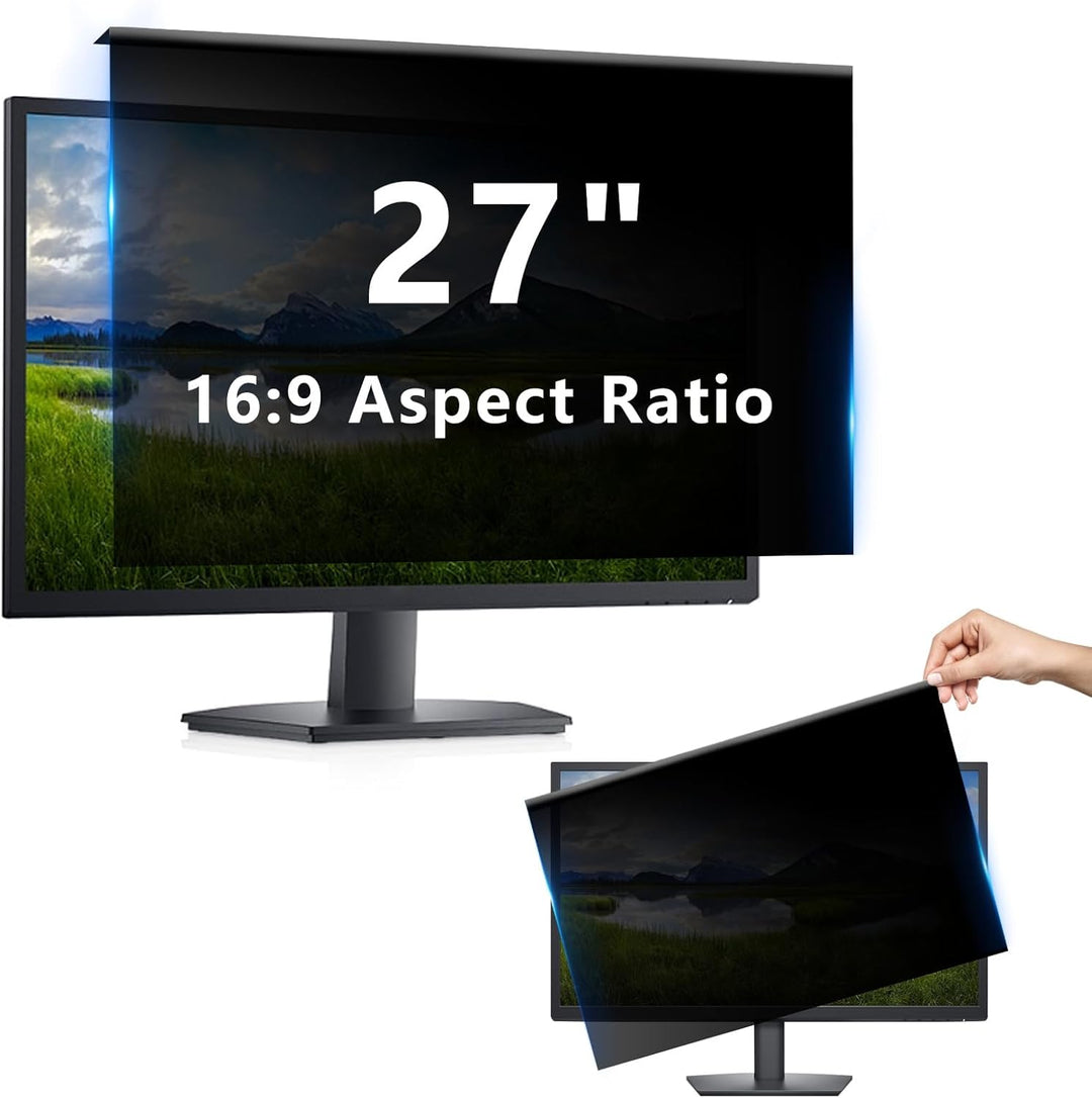 WVMNQO 27 Zoll Hängender Blickschutzfolie für Computermonitor mit 16:9, Hochtransparent und Nicht Ve
