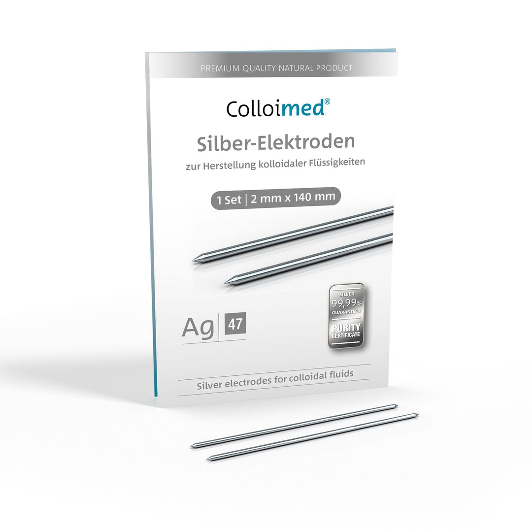 Colloimed Silber-Elektroden XL 1 Paar 2mm x 140mm für Colloidmaster CM1000 (Ag 2x140mm) Silber 2x140