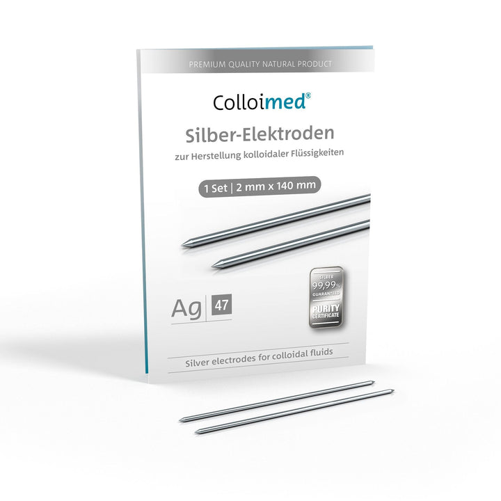 Colloimed Silber-Elektroden XL 1 Paar 2mm x 140mm für Colloidmaster CM1000 (Ag 2x140mm) Silber 2x140