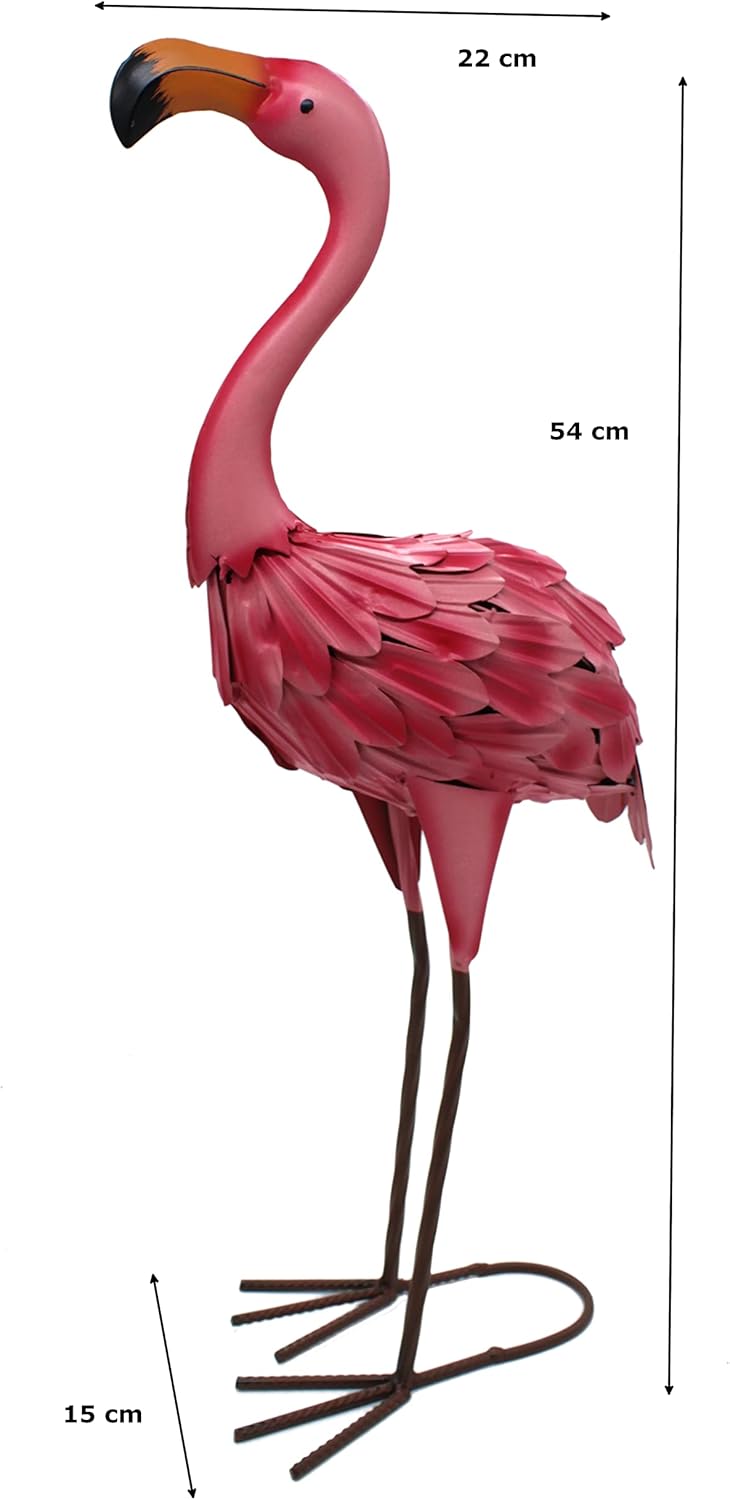 DARO DEKO Metall-Figur Flamingo 1 Stück - L - 22 x 54cm, 1 Stück - L - 22 X 54cm