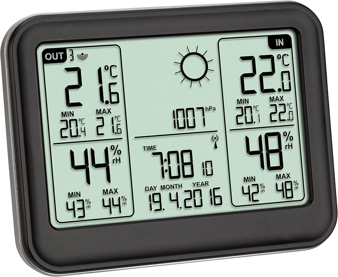 TFA Dostmann MEMO Funkwetterstation Kat.-Nr. 35.1141.01 übersichtliches Display erweiterbar auf 3 Se