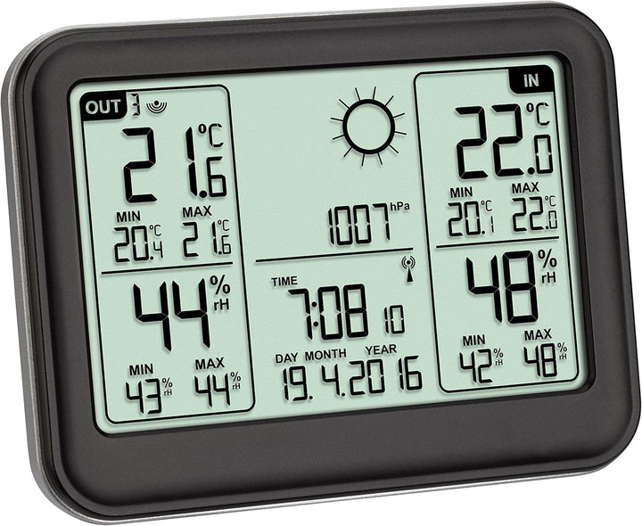 TFA Dostmann MEMO Funkwetterstation Kat.-Nr. 35.1141.01 übersichtliches Display erweiterbar auf 3 Se