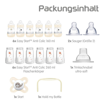 MAM Easy Start Anti-Colic Babyflaschen Set XXL, mitwachsende Baby Erstausstattung mit Schnuller, Fla