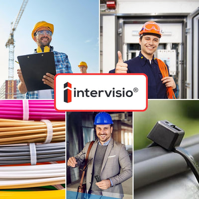 intervisio Kabelbinder extra Lang 750mm x 7,6mm, Profi hochwertige Industrie-Qualität, weiss - natur