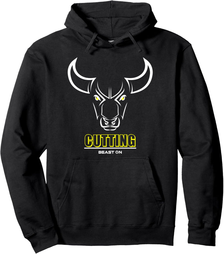 Stier Bulle Kopf Cutting Gelb Gym Workout Fitness Training Pullover Hoodie