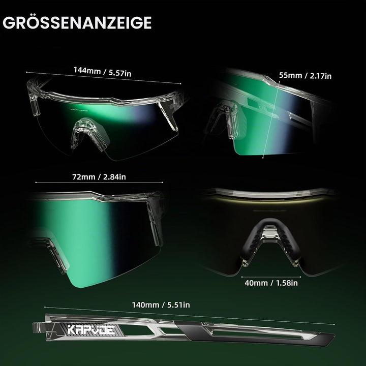 KAPVOE Photochromatische Selbsttönend Fahrradbrille TR90 Rahmen für Herren Damen Jungen Mädchen Klar