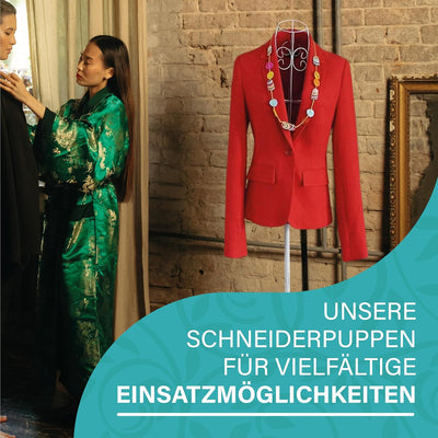 PrimoLiving Metall Schneiderpuppe Bella Donna in Antikbraun - Deko Mannequin Büste im Vintage-Look -