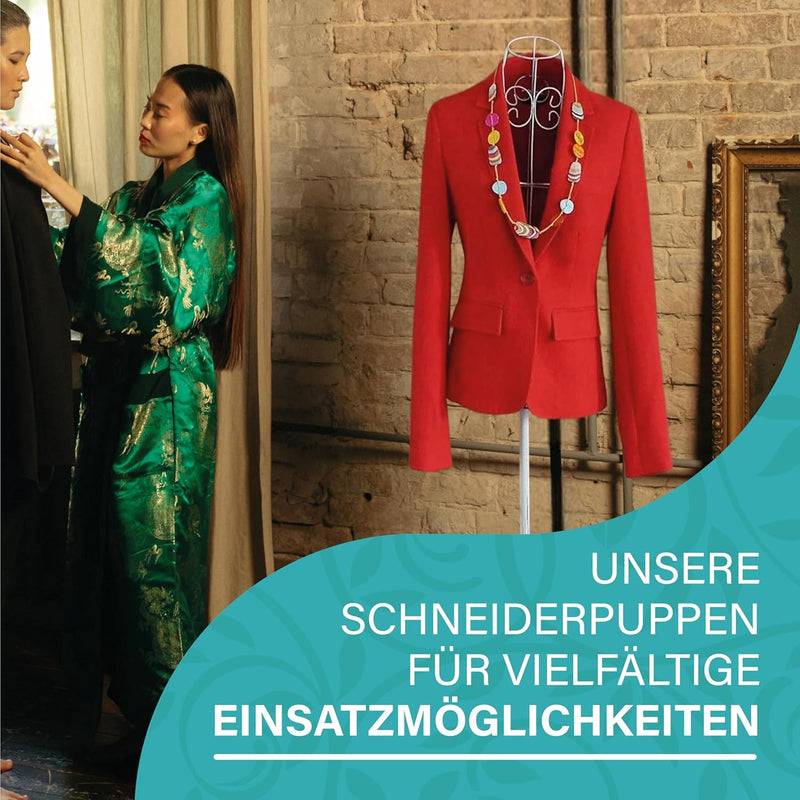 PrimoLiving Metall Schneiderpuppe Bella Donna in Antikbraun - Deko Mannequin Büste im Vintage-Look -