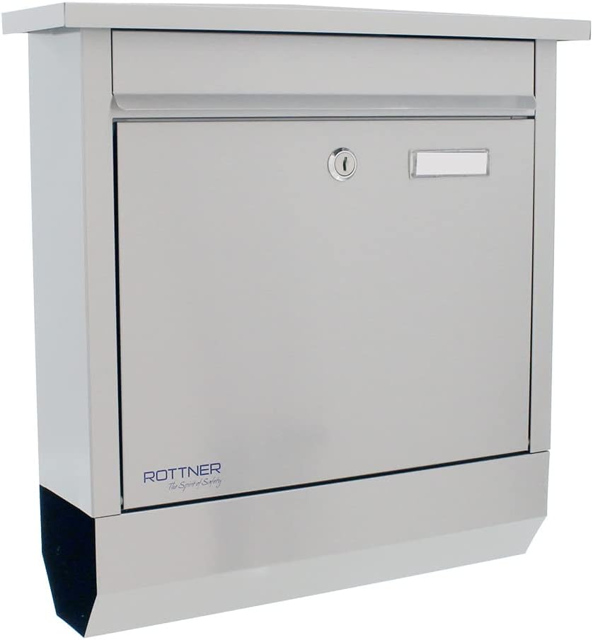 Rottner T06329 Briefkasten Lettero Inox mit integrierte Zeitungsrolle