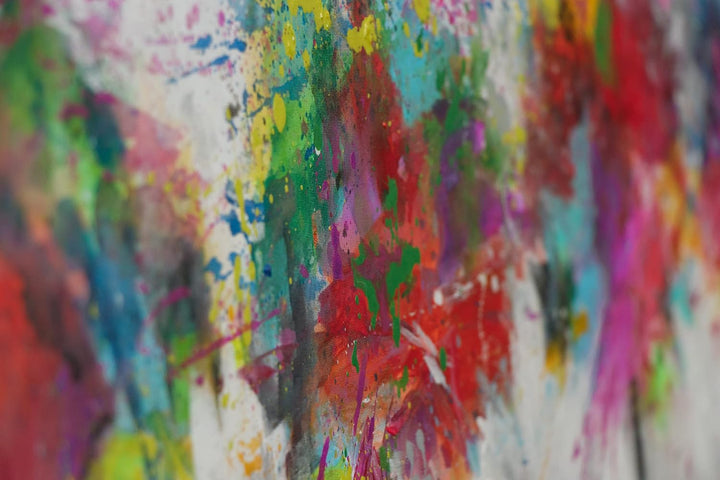 YS-Art Abstrakt Design Acryl Gemälde auf Leinwand bunter Wald handgemalt Wandbilder Wohnzimmer moder