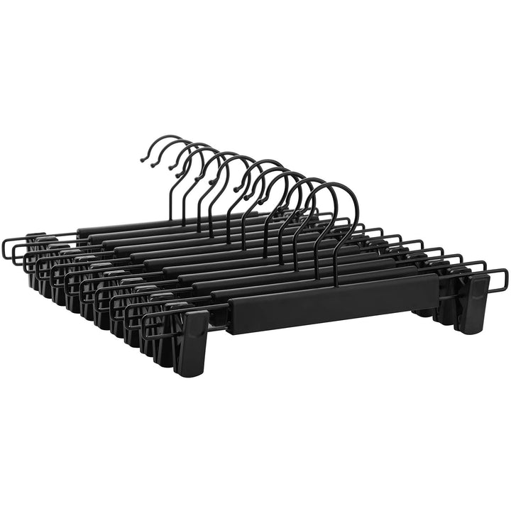 SONGMICS Hosenbügel, 12er Set, Kleiderbügel, gut belastbar, mit Clips, Rockbügel aus Premium-Kunstst