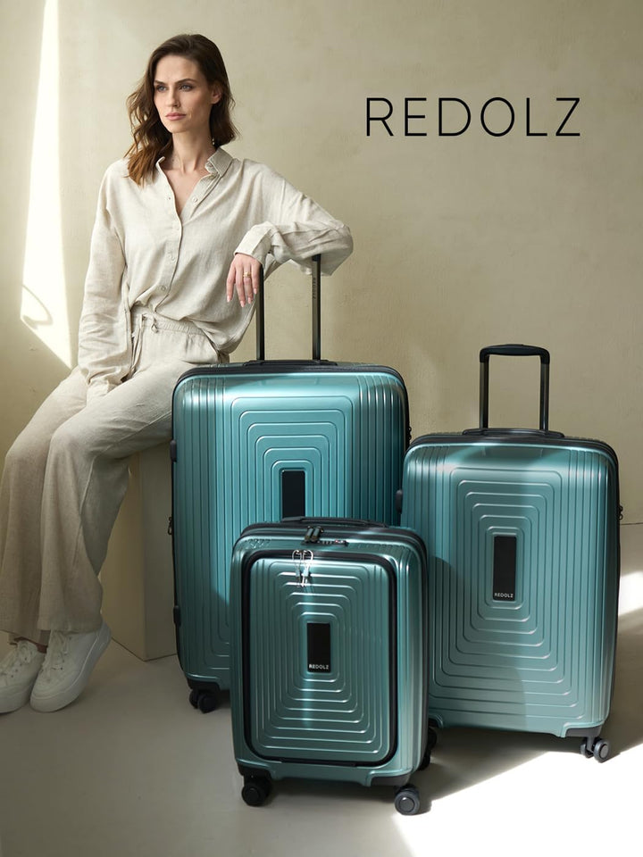 REDOLZ sehr grosser Hartschalen L+ Trolley | 52 x 34 x 77 cm | mit Dehnfalte von 123 auf 140 Liter e