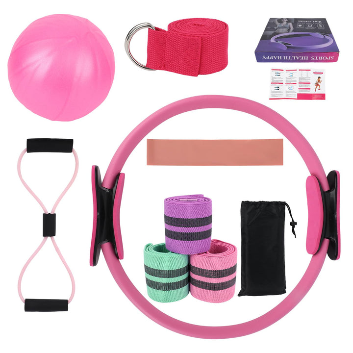 Tinoaly 11stk Pilates Essentials Set für Frauen, Besseres Yoga Trainingsgerät Zuhause mit Pilates-Ri