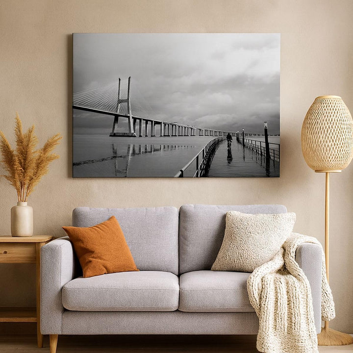 Bilder auf Leinwand 100x70cm Leinwandbild Architektur fahrrad lissabon tourismus Gross Wanddeko Bild
