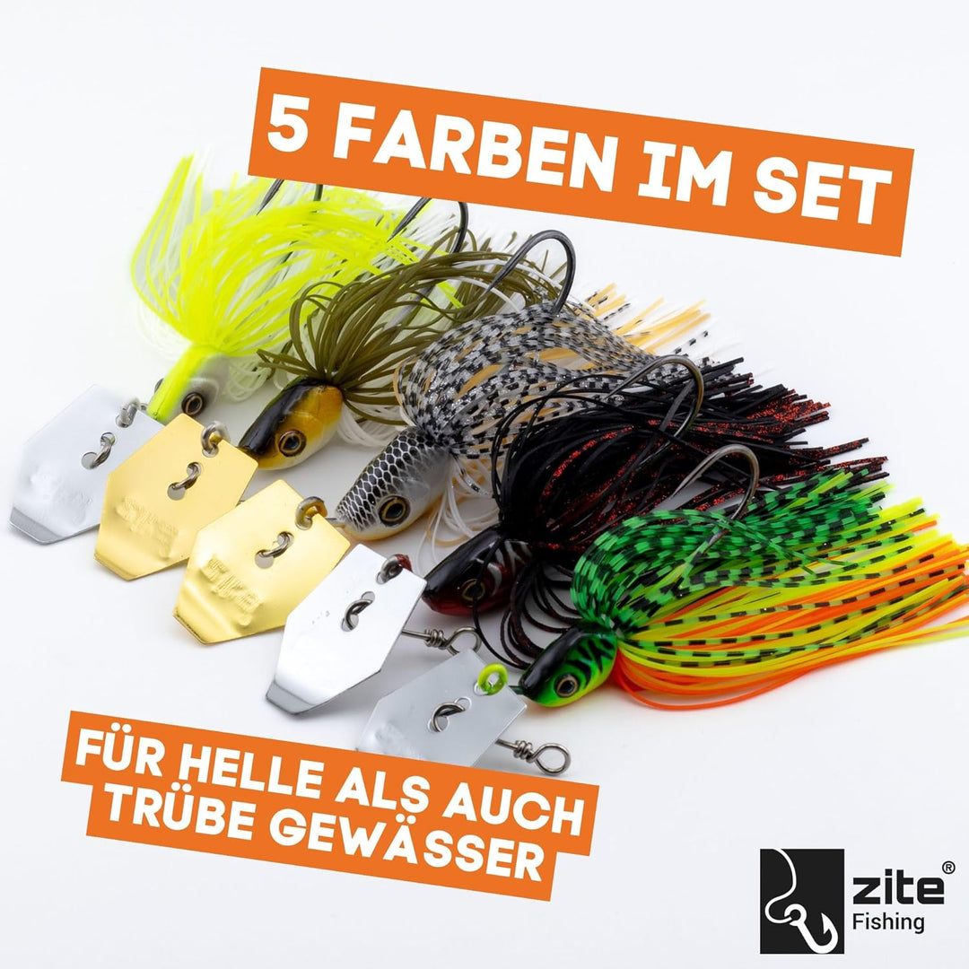 Zite Fishing Bladed Jigs Spinn-Köder Set – Hecht-Köder Barsch-Köder Zander Köder Spinnfischen – Chat