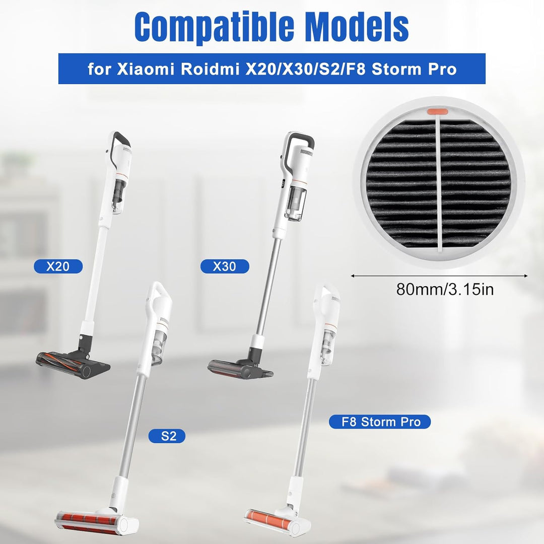 6er-Pack waschbare HEPA-Filter für Xiaomi Roidmi X20 / X30 / X30 / S2 / F8 Storm Pro kabelloser Stau