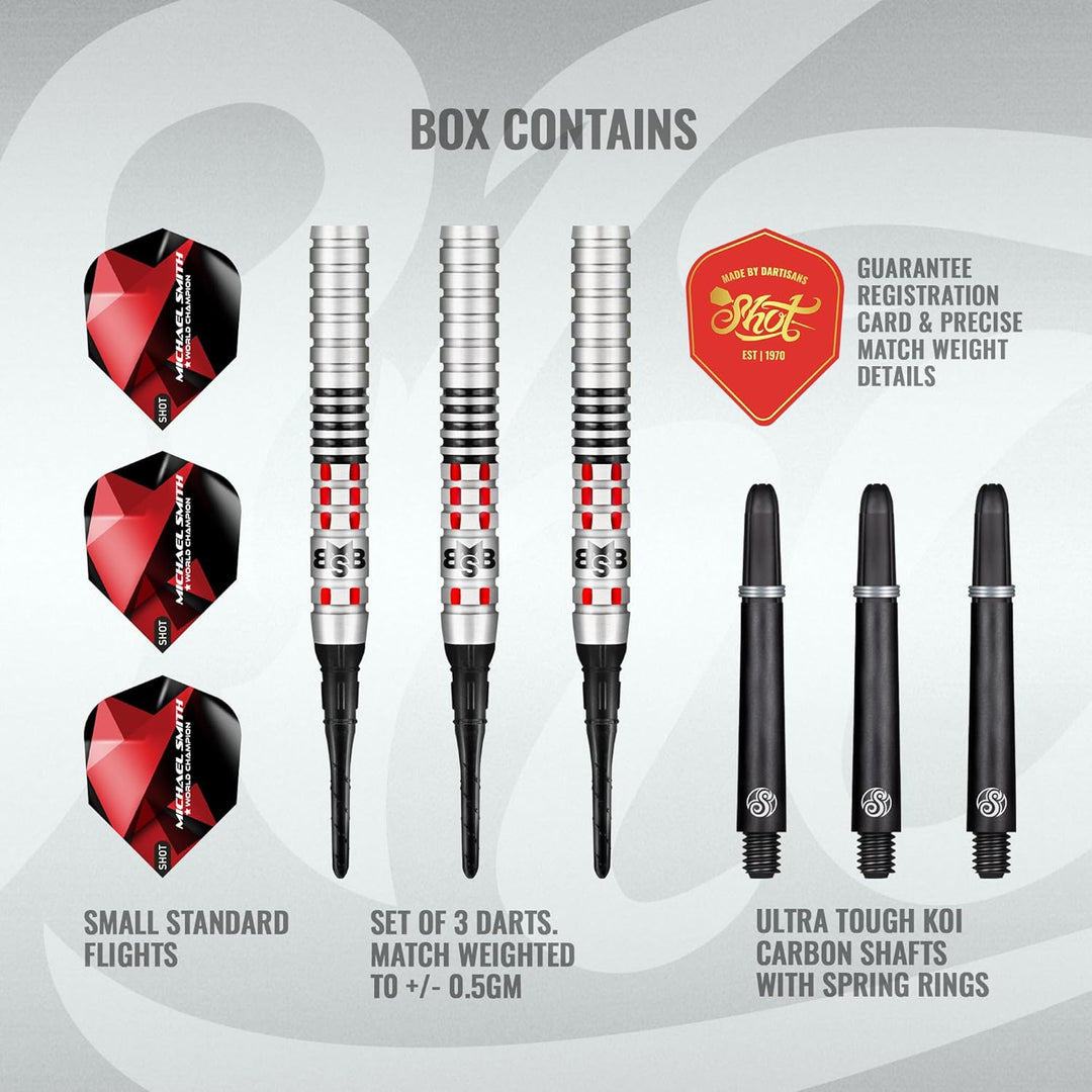 Shot Soft Darts Michael Smith Bully Boy Achieve Matchdart 90% Tungsten Softtip Darts Softdart Hochwe