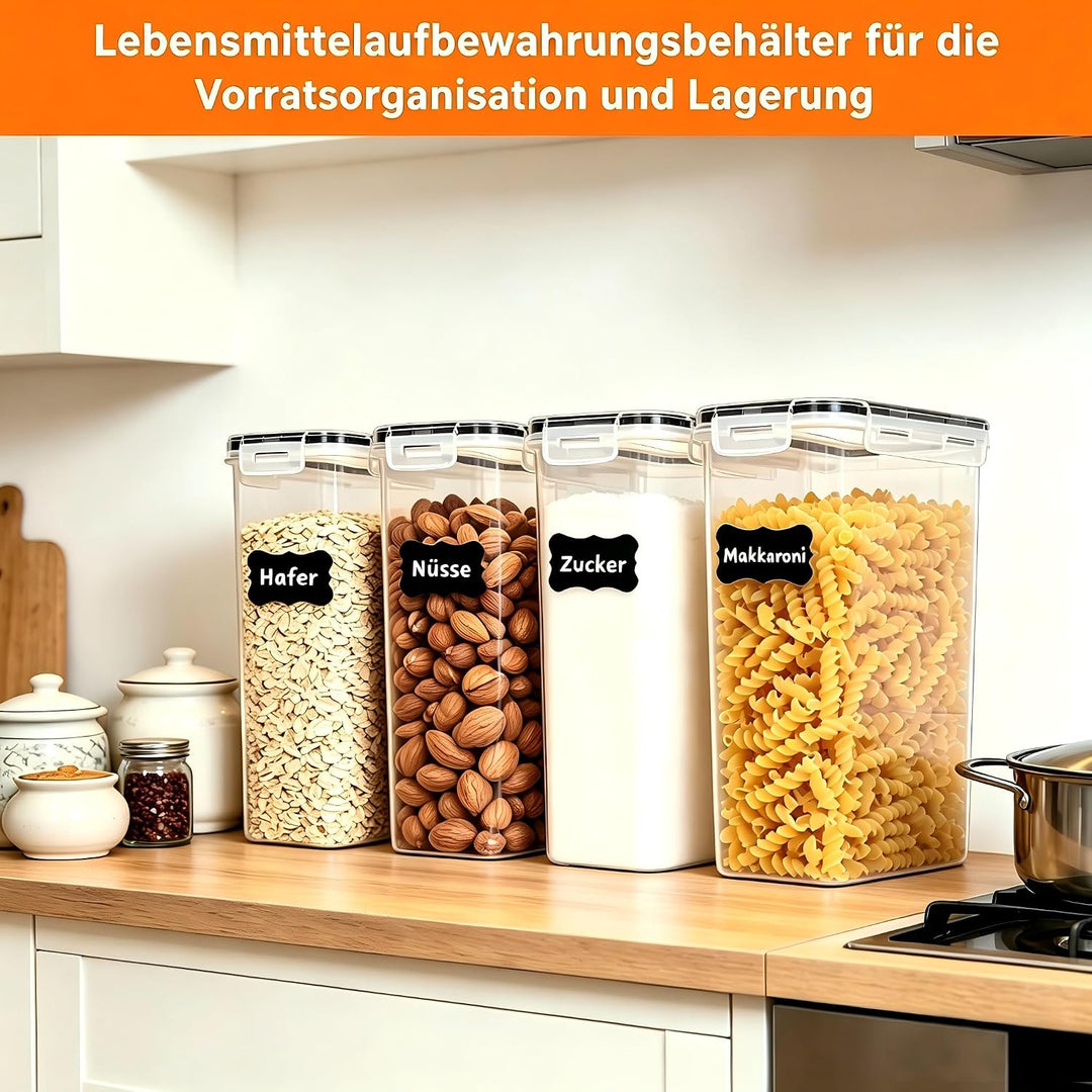 4er-Set 2,8l transparente Behälter, stapelbare Getreidelagerbehälter 4 pack(2.8L), 4 pack(2.8L)
