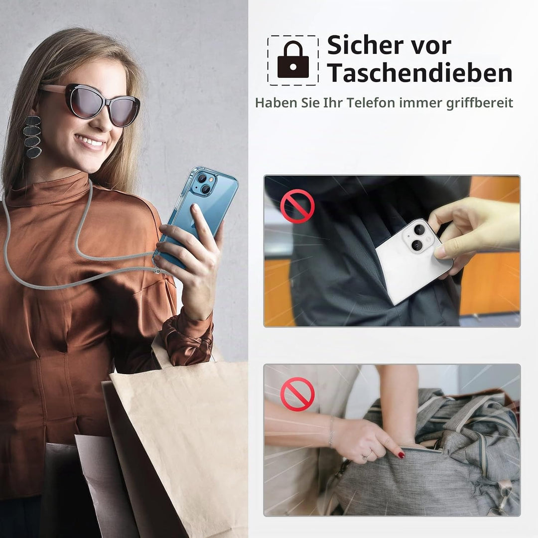 GOODVISH Handykette kompatibel mit Apple iPhone 13-6,1" Display | Necklace Hülle mit Band Handyhülle